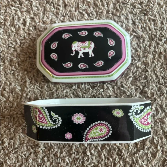 Brand New Vera Bradley Pink Elephant Trinket/Jewelry Box